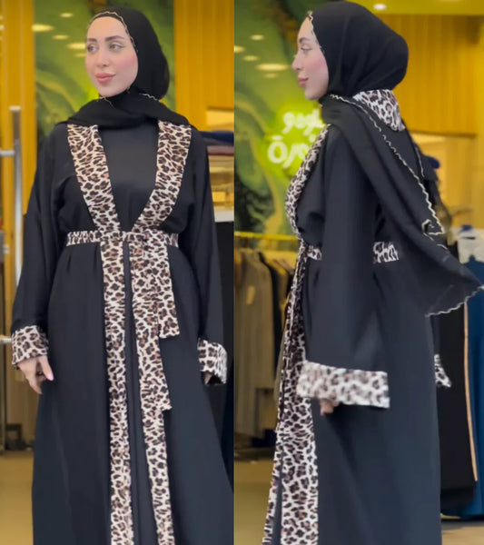 Abaya Moderne avec Kimono, Ceinture et Robe