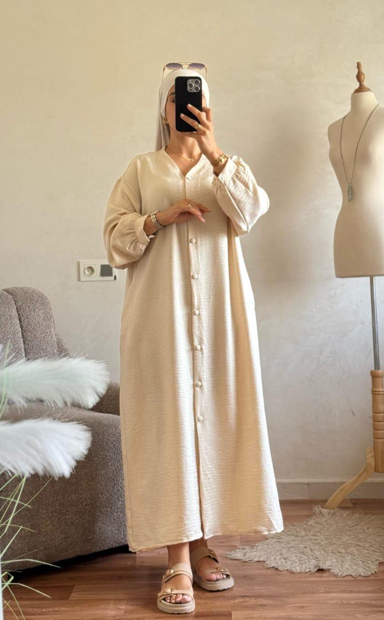 Robe en lin avec boutton