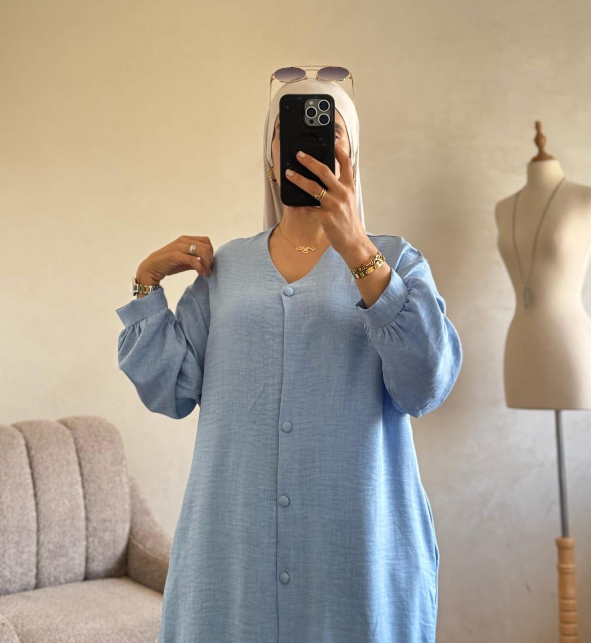 Robe en lin avec boutton