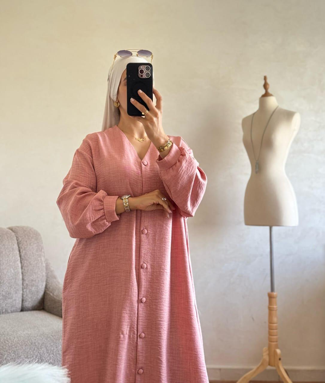 Robe en lin avec boutton