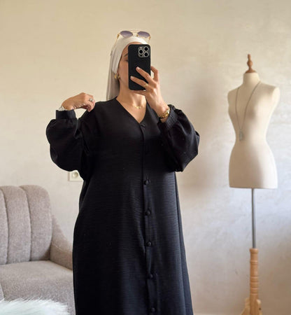 Robe en lin avec boutton