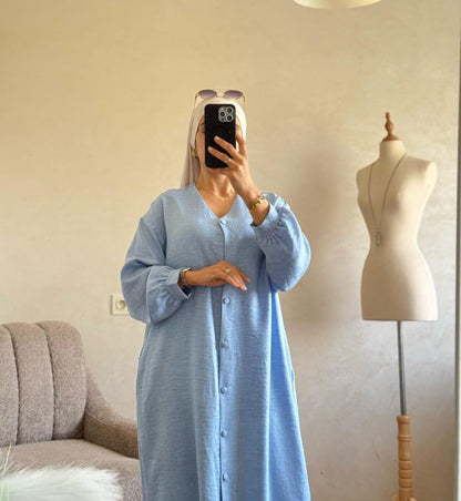 Robe en lin avec boutton