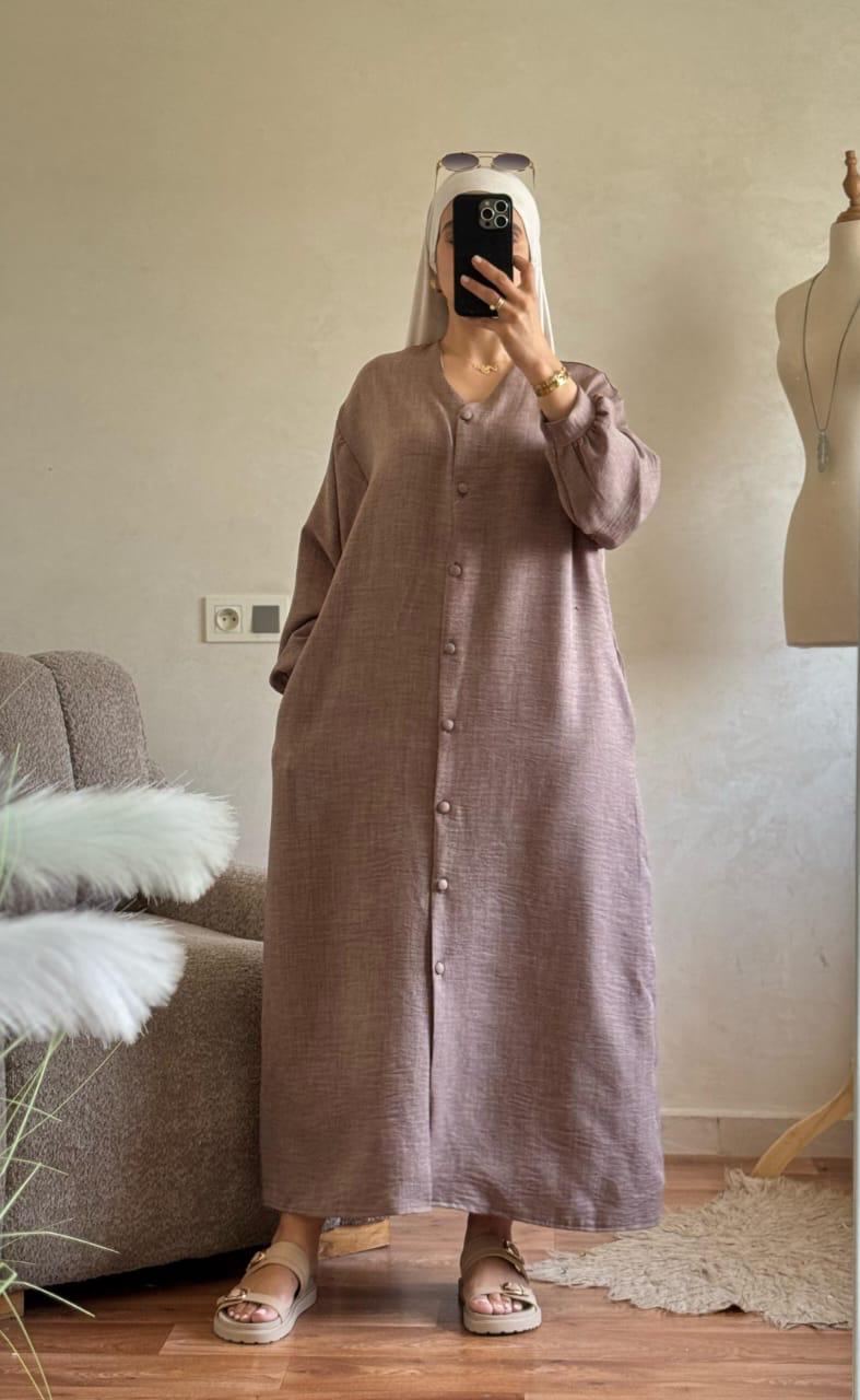Robe en lin avec boutton