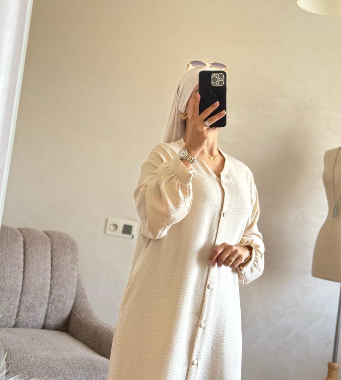 Robe en lin avec boutton