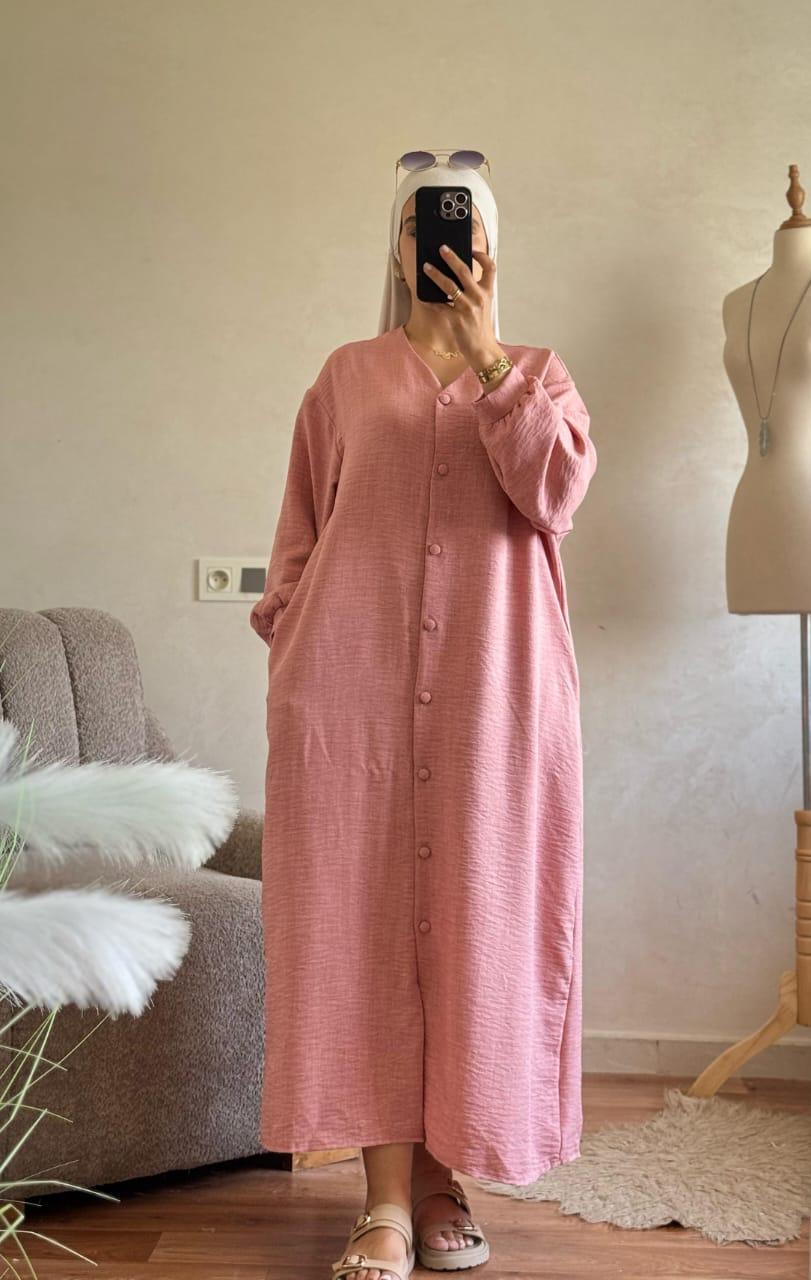Robe en lin avec boutton