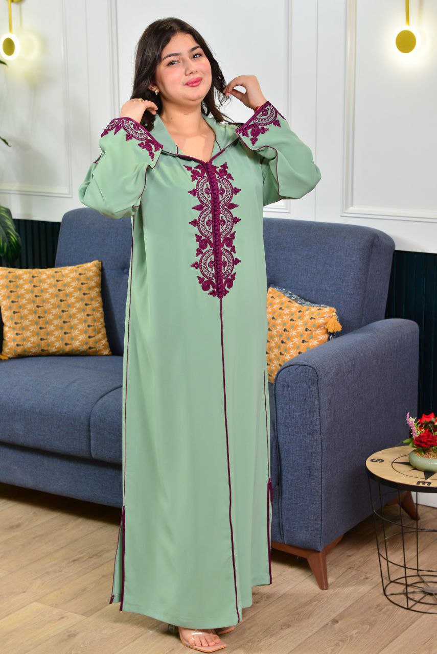 Jellaba en crêpe de soie