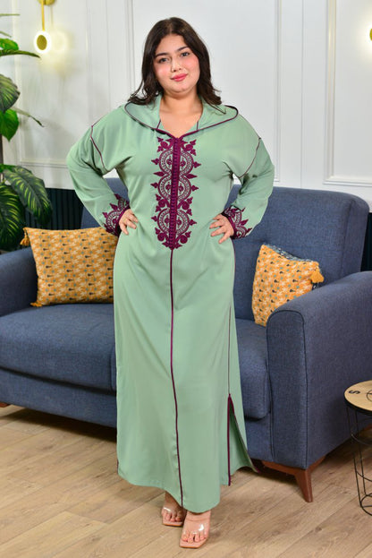 Jellaba en crêpe de soie