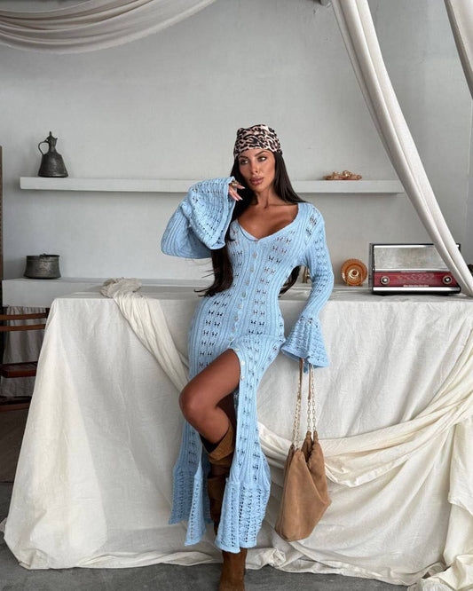 Robe Longue En Laine douce