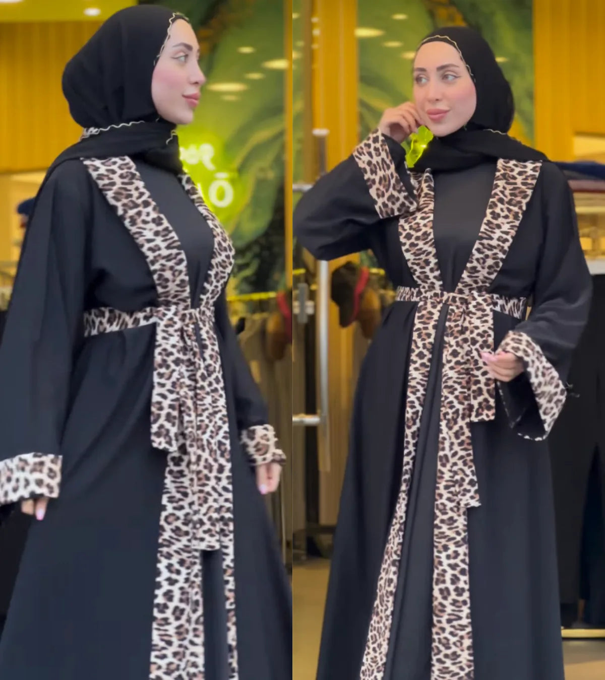 Abaya Moderne avec Kimono, Ceinture et Robe