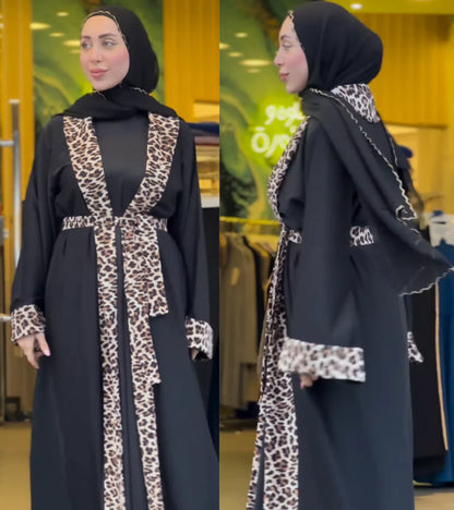 Abaya Moderne avec Kimono, Ceinture et Robe
